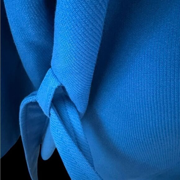 Ann Taylor Vibrant Blue Belted Spring Coat NWOT Lined w Pockets | Size L Petite - Picture 6 of 13